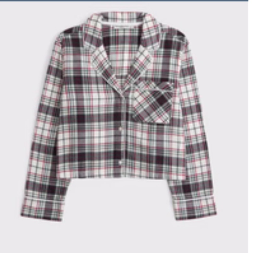 Abercrombie & Fitch Plaid Pajama Top - Black and White